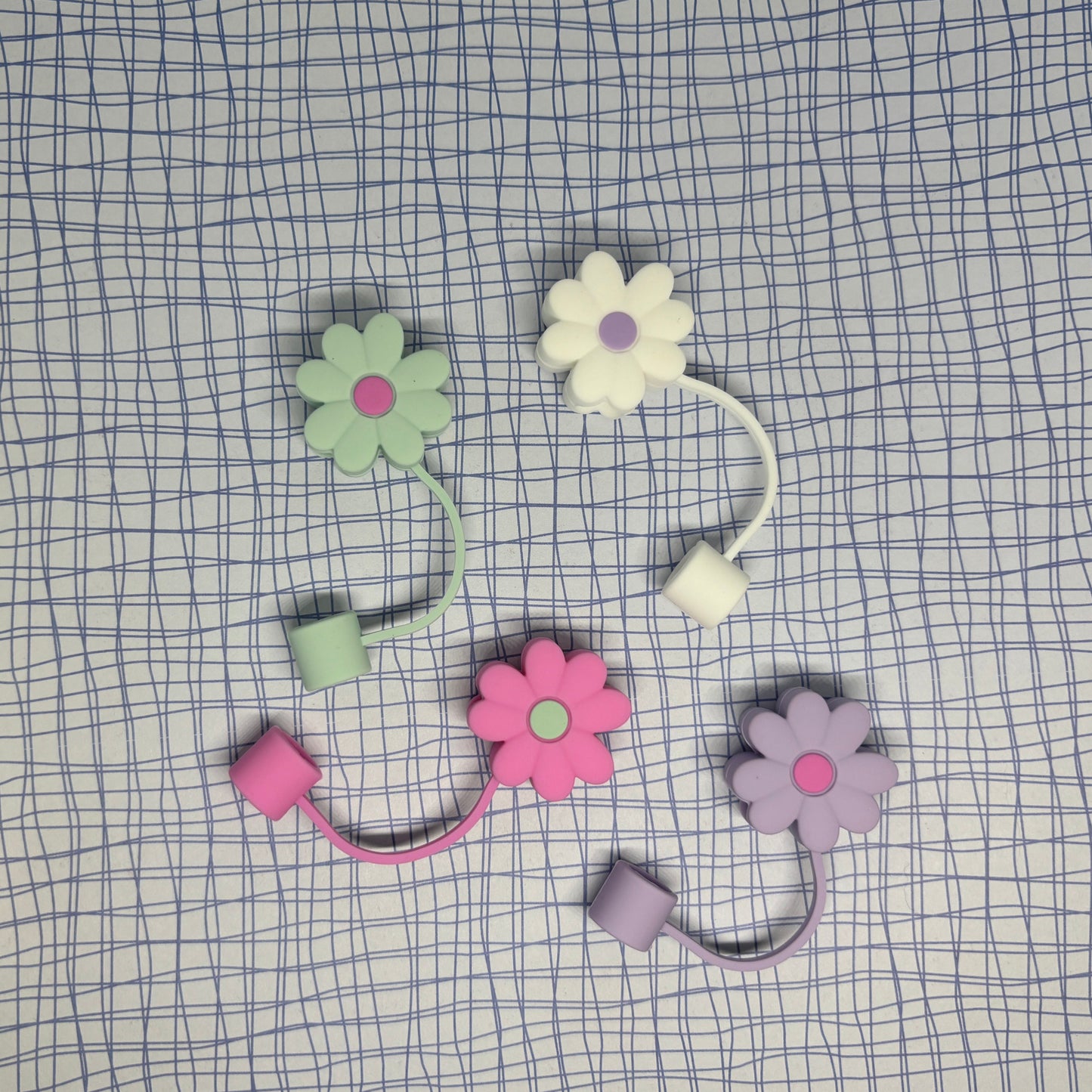 Floral Straw Toppers