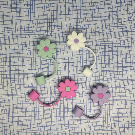 Floral Straw Toppers