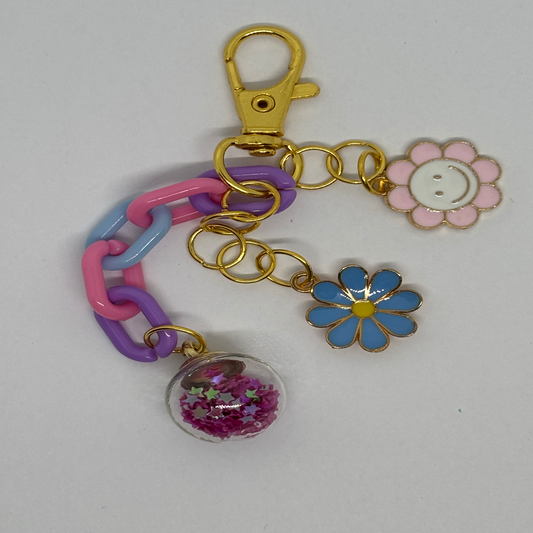 Playful Floral Keychain