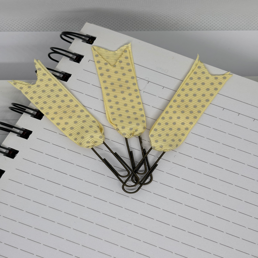Yellow Polka Dot Bookmark Clips