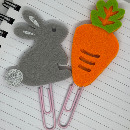 Bunny and Carrot Clip Set