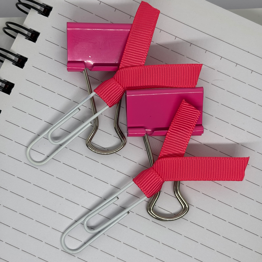 Pink Clip and Ribbon Set